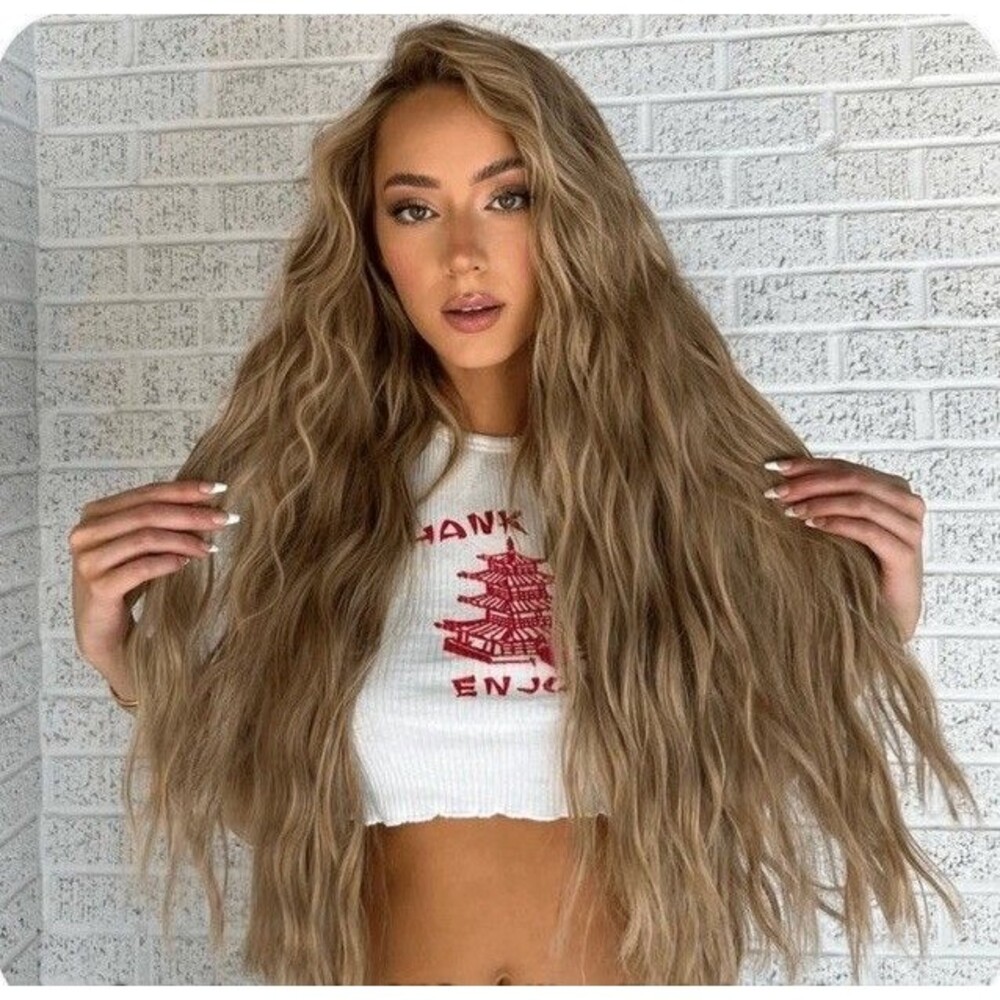 Insert Name Here INH 7pcs WAVY HONEY Clip-in Hair Extensions 24'' NEW Sealed